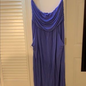 Blue strapless maxi dress